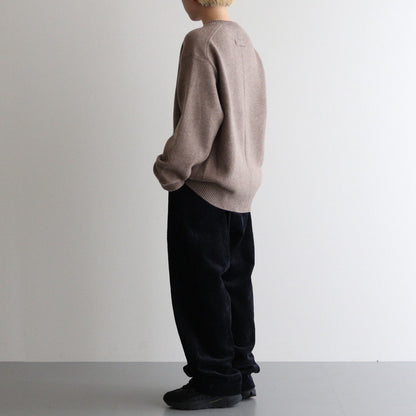 EXTRA FINE WOOL WARM KNIT CREW NECK LS #TOP BEIGE [ST.988]