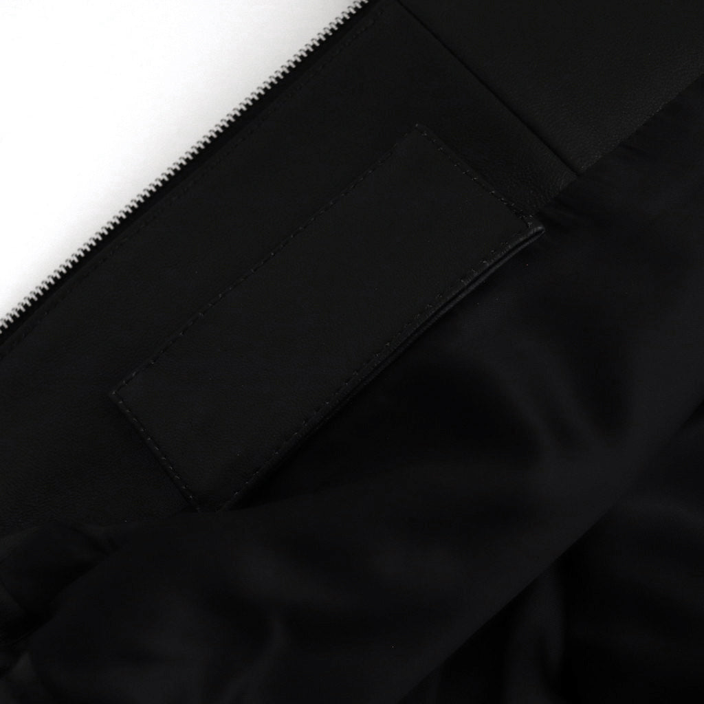 LEATHER ZIP SHORT JACKET #BLACK [ST.1061]