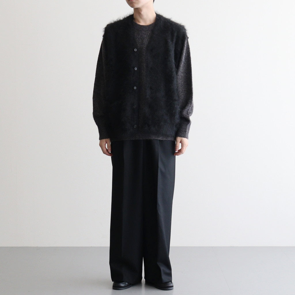 WOOL/ALPACA KNIT CREW NECK LS #CHARCOAL [ST.1294]