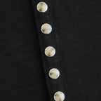 PEARL BUTTON TEE #BLACK [26330906]