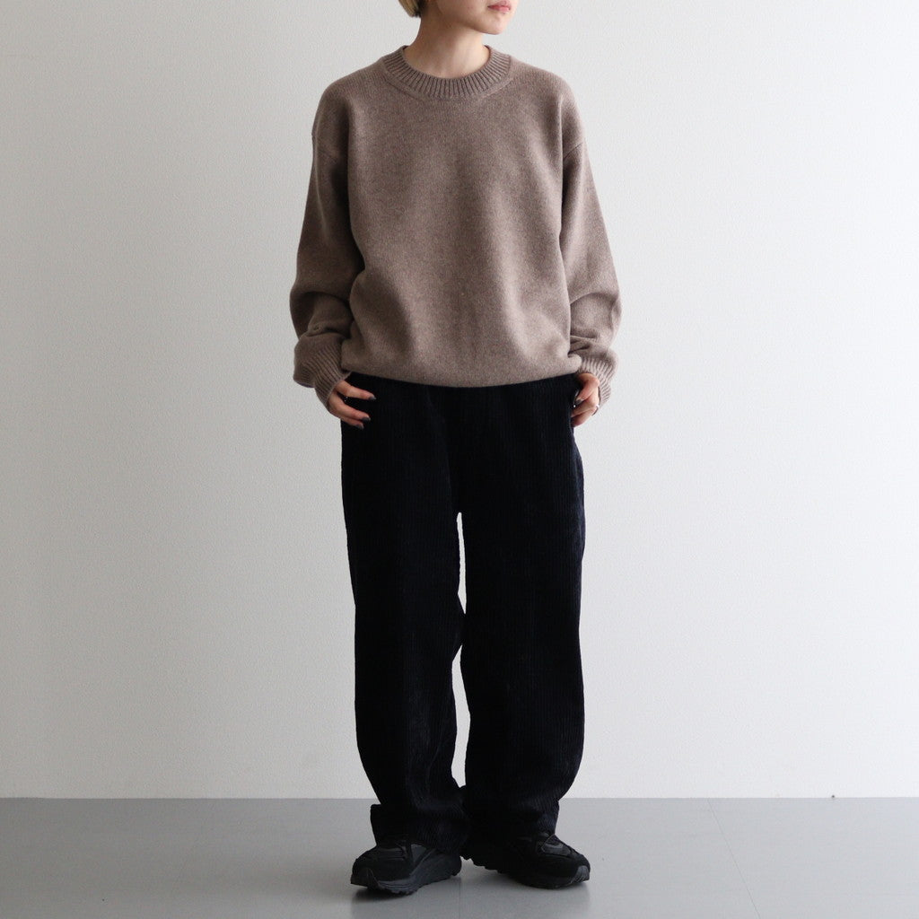 EXTRA FINE WOOL WARM KNIT CREW NECK LS #TOP BEIGE [ST.988]