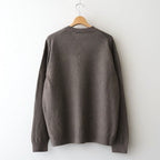 LINEN SHORT FUR V-NECK SWEATER #CHARCOAL GRAY [KRAGLM0120]