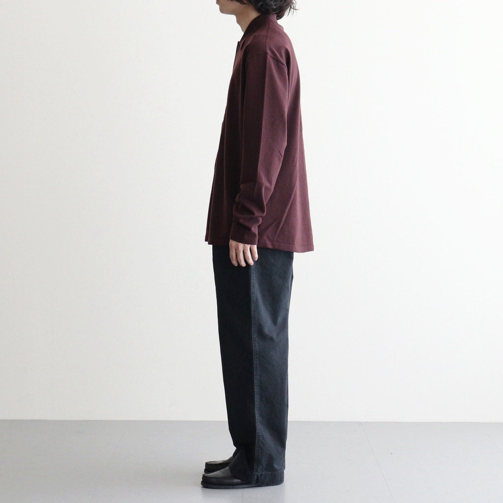 HIGH TWIST WOOL KNIT SHIRT CARDIGAN #RED BROWN [A26AC01CK]