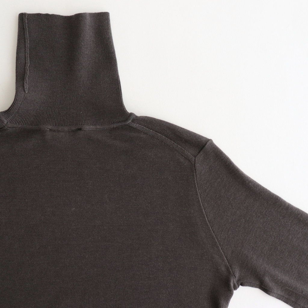 TENCEL SILK CIRCULER RIB TURTLENECK SWEATER #CHARCOAL GRAY(004) [KRAGGW0703]