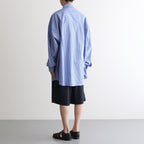 SIDOGRAS L/S Oversized Regular Collar Shirt #BLUE STRIPE [GM252-50010]