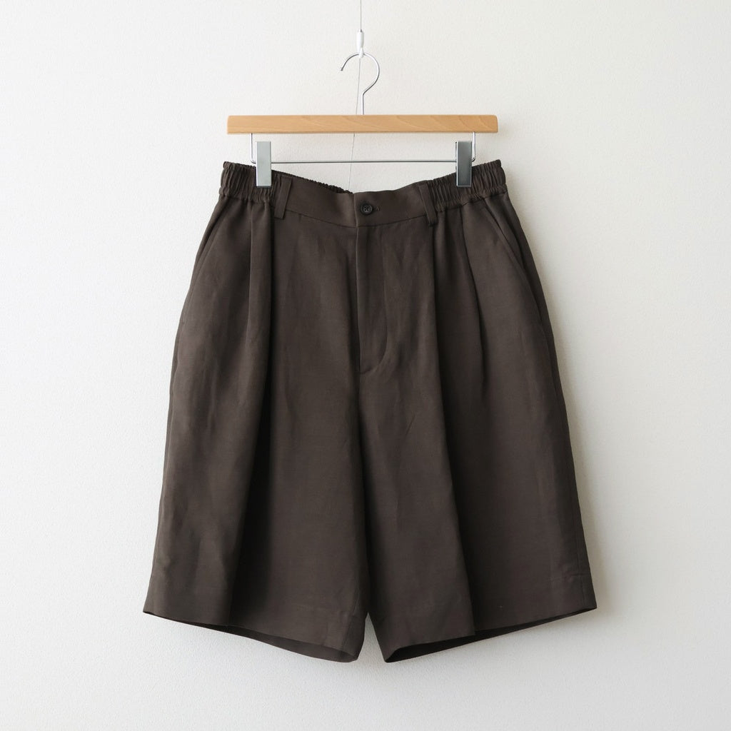 VIS/LI/RA TWILL WIDE EASY SHORT TROUSERS #KHAKI BROWN [ST.1437]