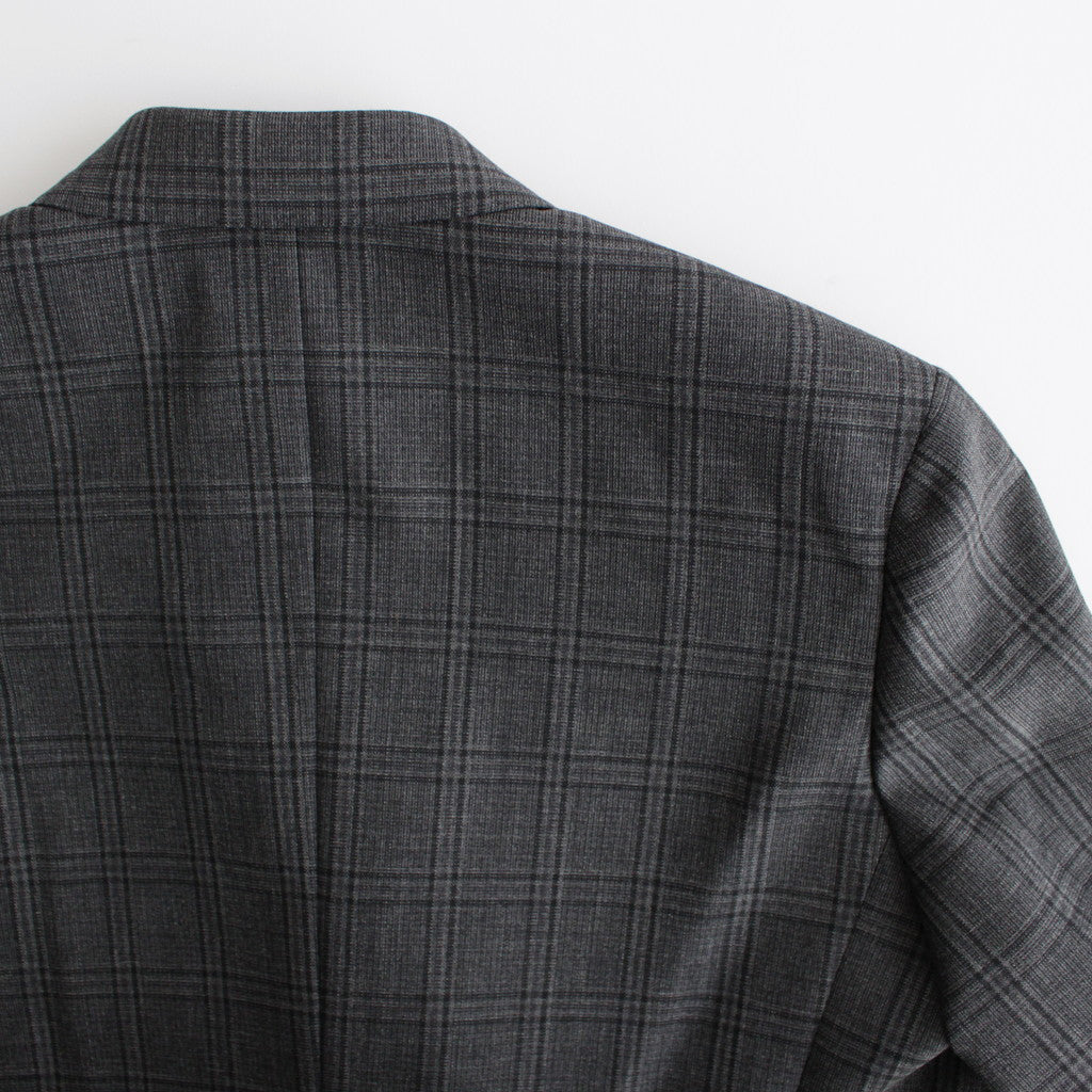 BLUEFACED WOOL CHECK DOUBLE-BREASTED JACKET #CHARCOAL CHECK [A24AJ03CB]