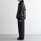 MOUTON COLLAR SHEEP LEATHER ZIP JACKET #BLACK [ST.1216]