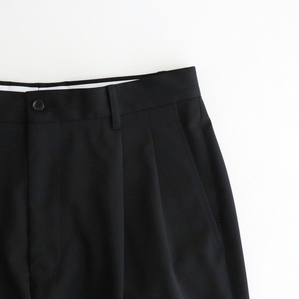 Melange Herringbone Pleated Wide Shorts #BLACK [GM261-40333]