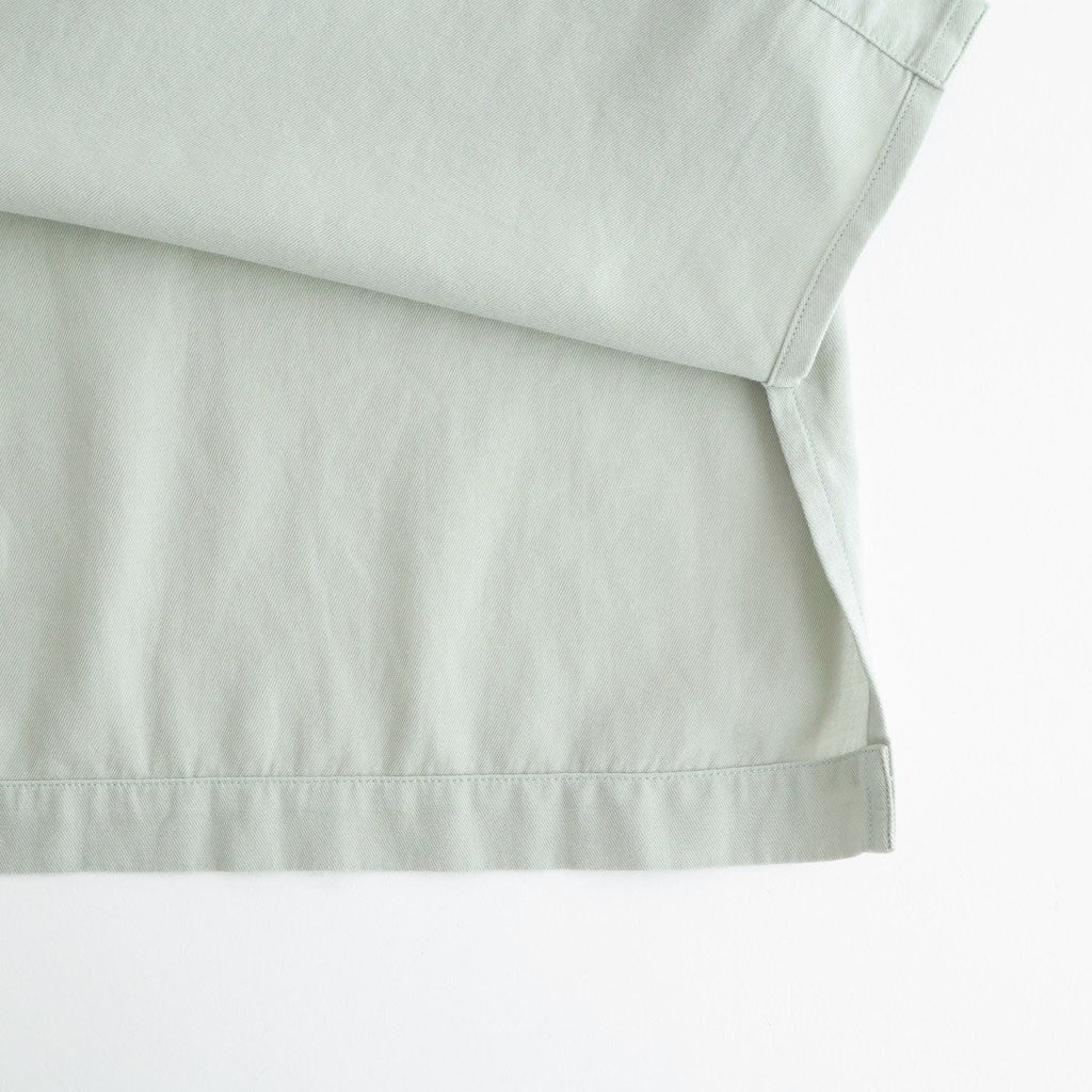 COTTON SILK VIERA LOOSE FIT HALF SLEEVE SHIRT #GREEN [BLAGLM0206]