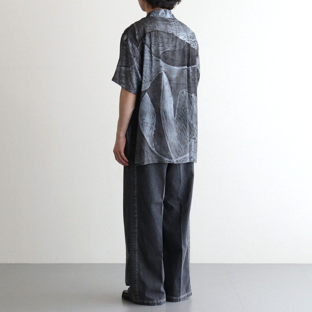 LIGHT-WEIGHT DENIM 1TUCK WIDE BAKER PANTS #BLACK [YK25SS0931P]