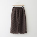 SHEER SILK COTTON CUT JACQUARD PENCIL SKIRT #DARK BROWN [A26SS02SO]