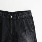 Selvage Denim Two Tuck Pants #BLACK_DARK FADE [GU253-40061DB]