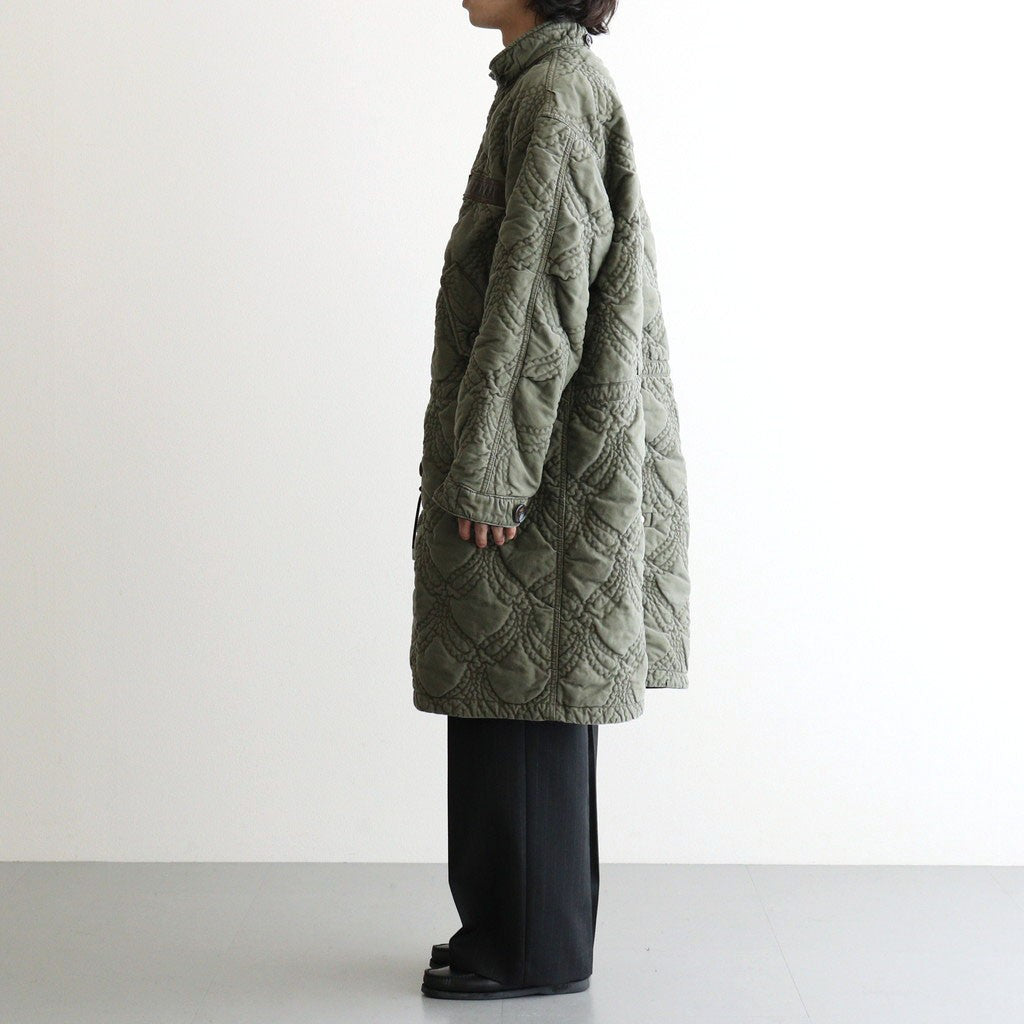 QUILTING FISHTAIL COAT #KHAKI [26330104]