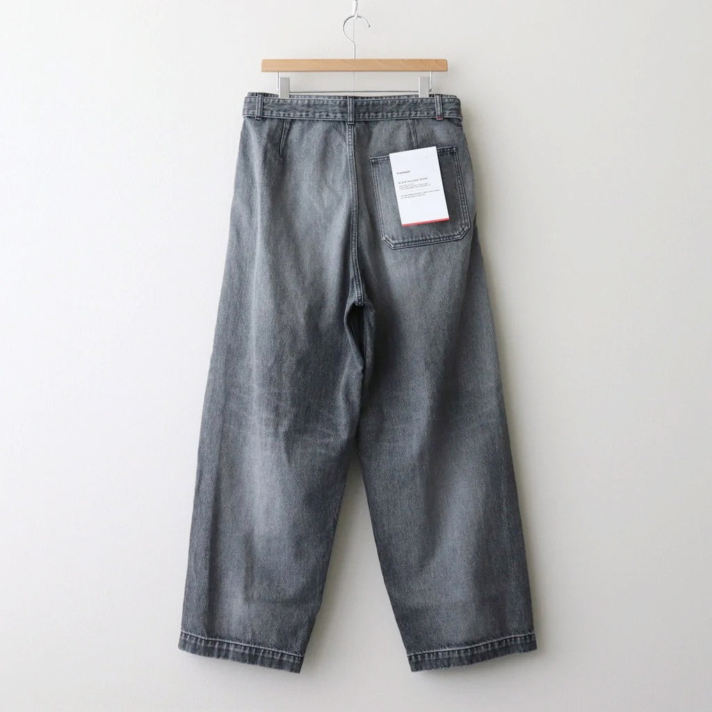 Selvage Denim Belted Pants #BLACK_LIGHT FADE [GU253-40064LB