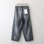 Selvage Denim Belted Pants #BLACK_LIGHT FADE [GU253-40064LB]