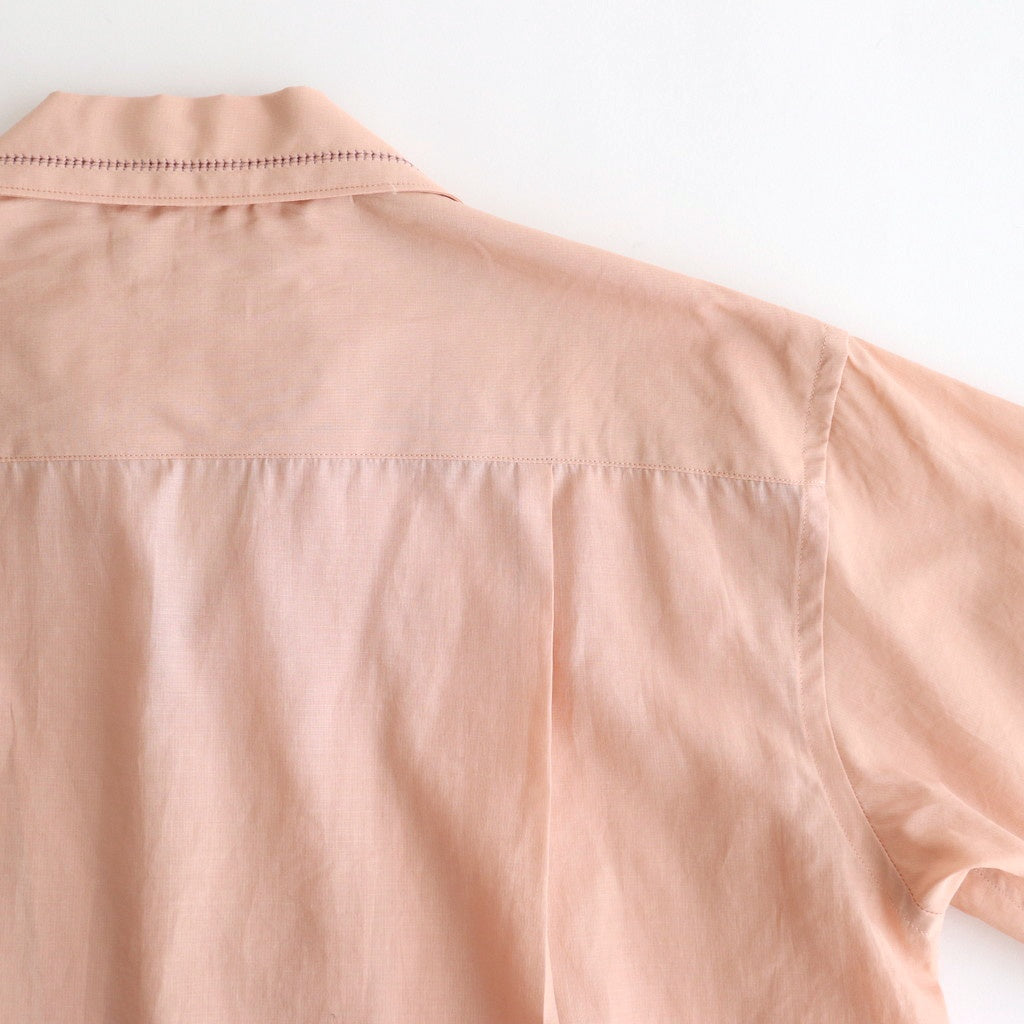 EMBROIDAREY OPEN COLLAR SHIRT #PINK [YK25SS0938SH]