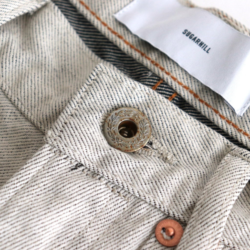 WESTERN DOUBLE KNEE PANTS WIDE CUT #GRAY WHITE [2541000409]