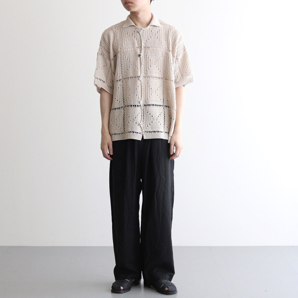 CROCHET KNIT SHIRT #IVORY [YK25SS001011S]
