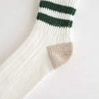 O.S. RIBBED ANKLE SOCKS #WHITE/IVY GREEN [R1404-SS26]