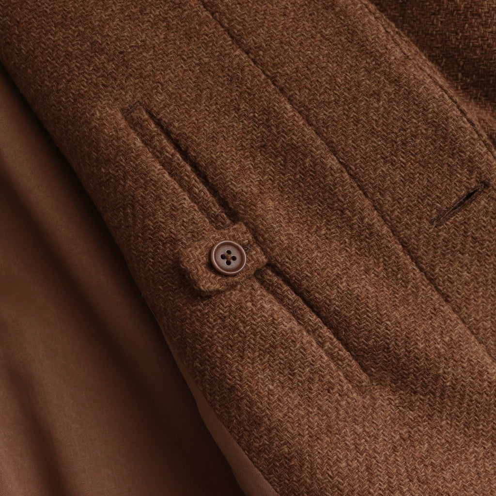 WOOL SOUTIEN COLLAR COAT SHORT #brown tweed [14551]