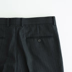 BLUEFACED WOOL TWO-TUCK SLACKS #CHARCOAL NAVY STRIPE [A25AP02BS]