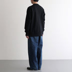 綿裏毛×綿ナイロンウェザー スウェット #BLACK [HO-T004-051]