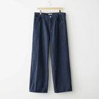 SILK NEP DENIM 5P WIDE PANTS #DARK NAVY [A26AP01SD]