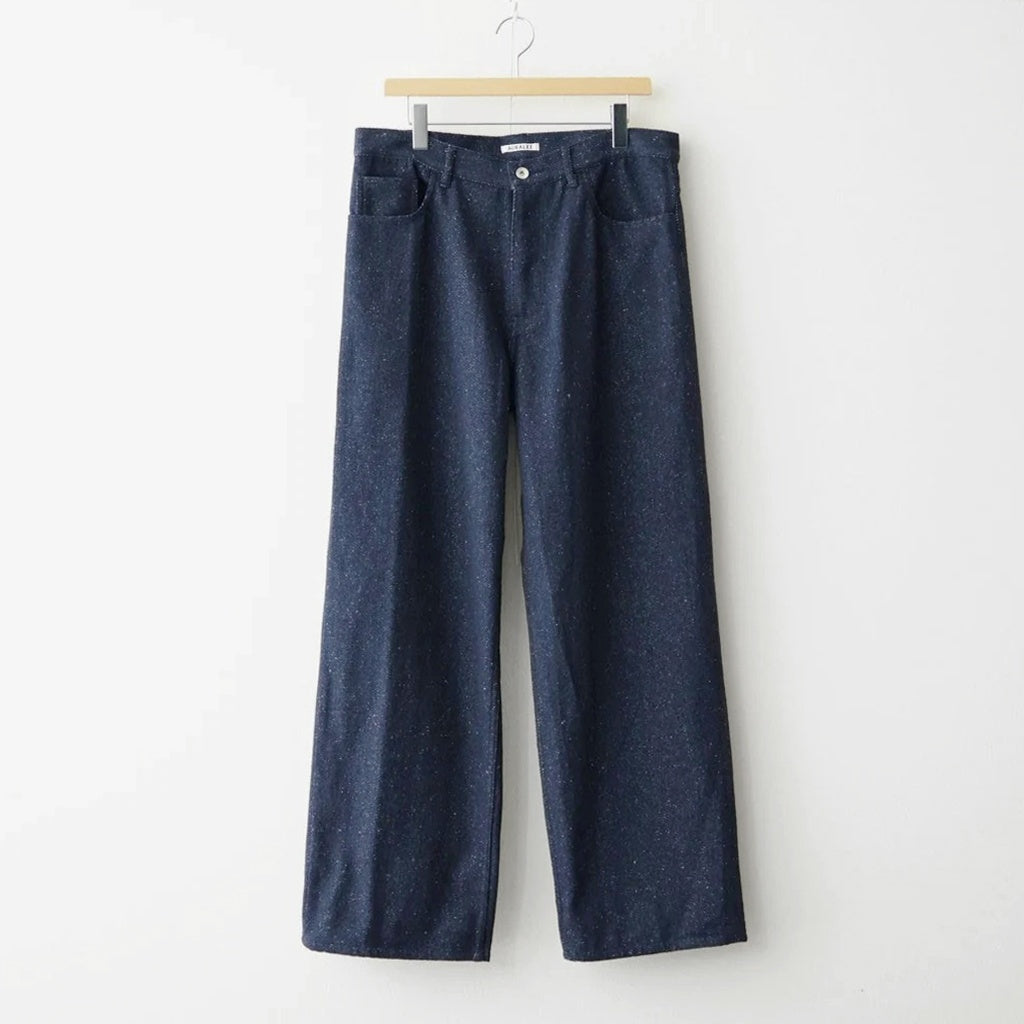 SILK NEP DENIM 5P WIDE PANTS #DARK NAVY [A26AP01SD]