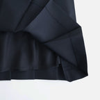 WOOL KID MOHAIR HOPSACK PLEATED SKIRT #DARK NAVY [A26SS04MH]
