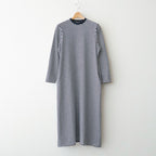 ムラ糸Tシャツ ロングスリーブワンピース Slub Yarn Long-Sleeve T-Shirt Dress #WHITE/NAVY [32061701]