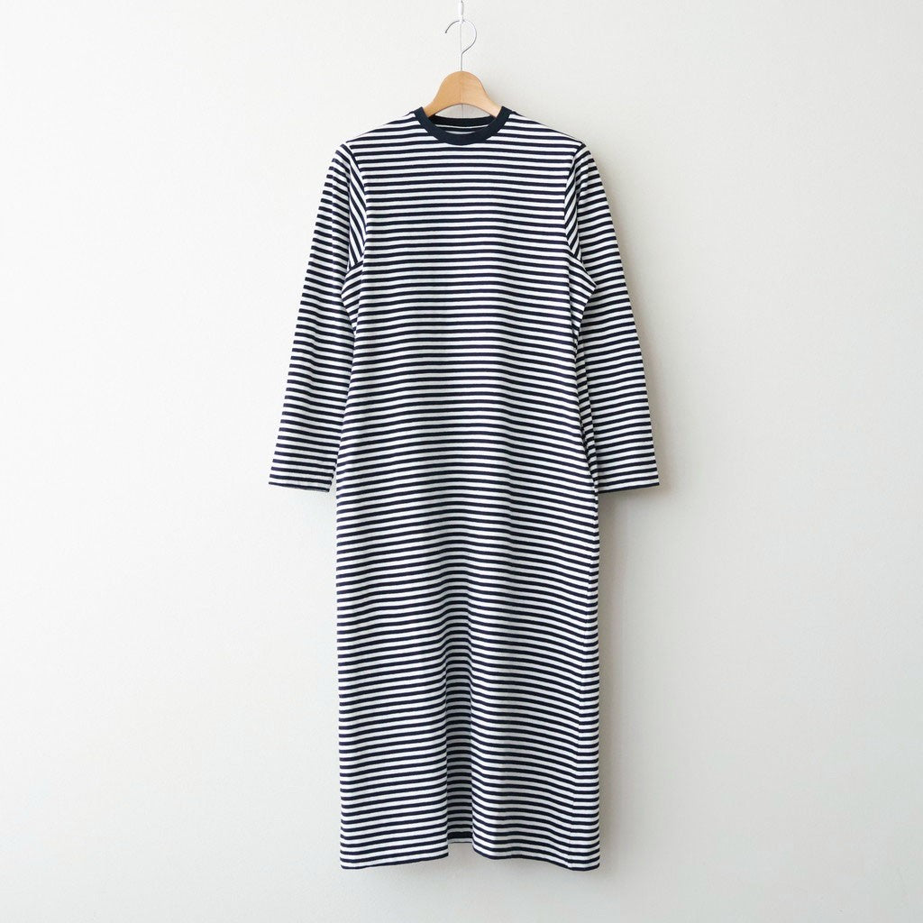 ムラ糸Tシャツ ロングスリーブワンピース Slub Yarn Long-Sleeve T-Shirt Dress #WHITE/NAVY [32061701]