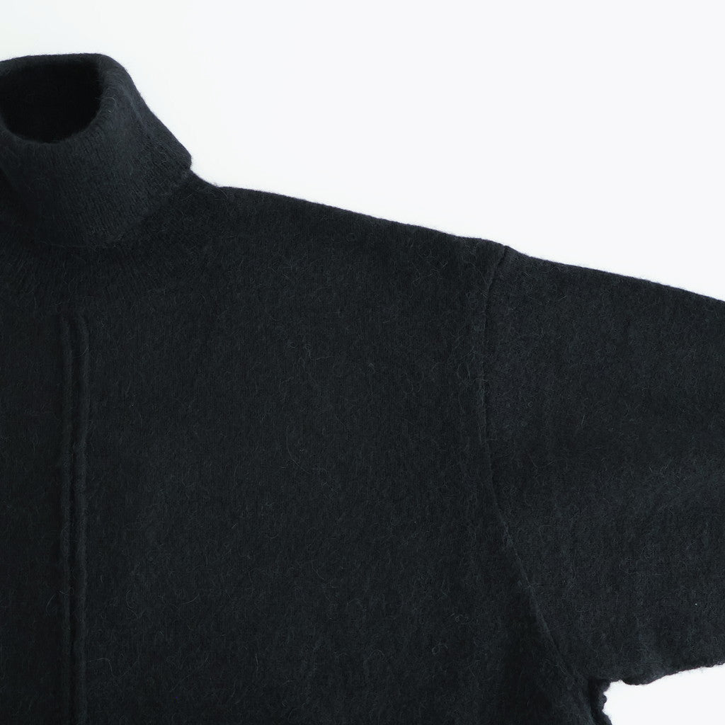 WOOL/ALPACA KNIT LOOSE TURTLE NECK PO #BLACK [ST.1295]