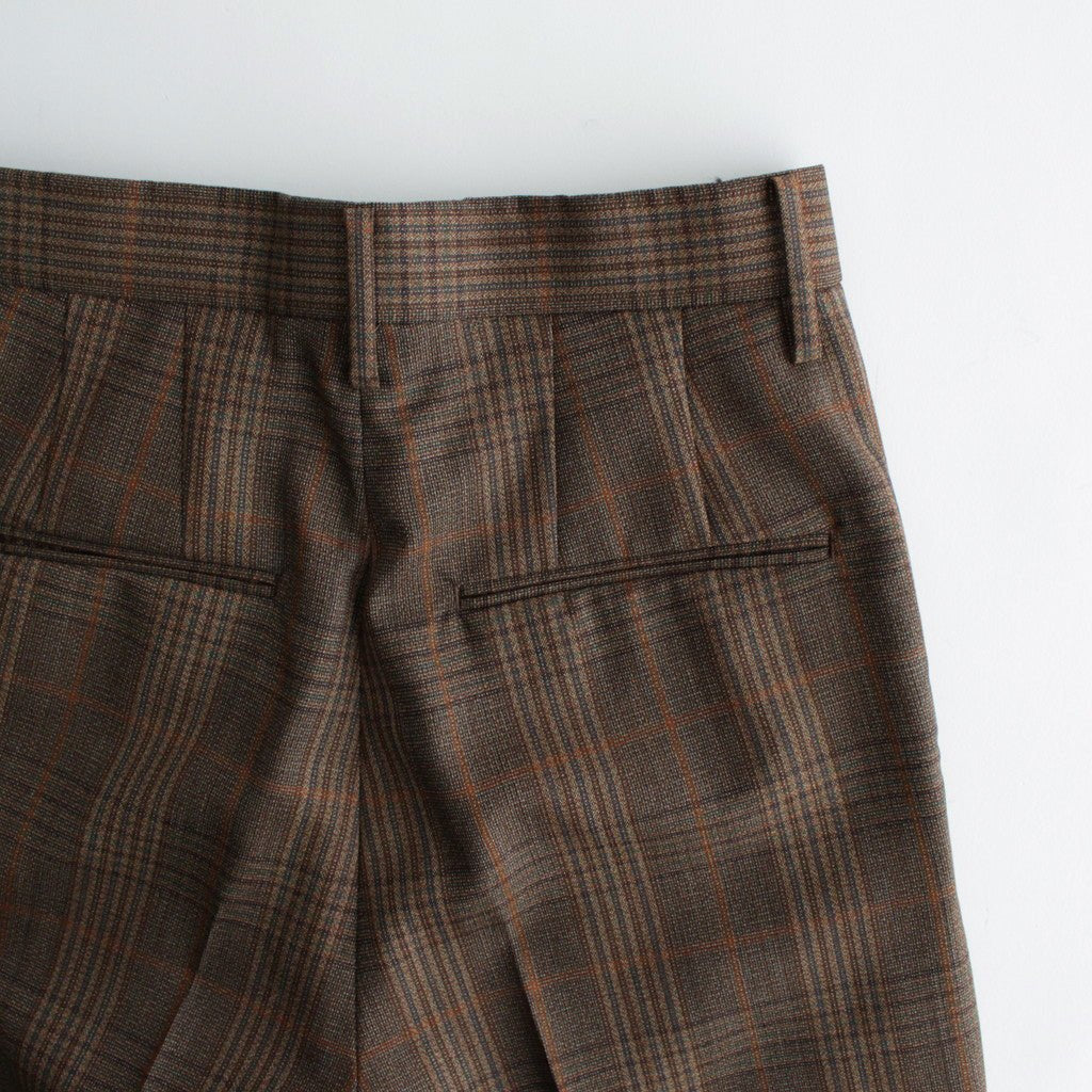 BLUEFACED WOOL CHECK SLACKS #BROWN CHECK [A24AP04CB]