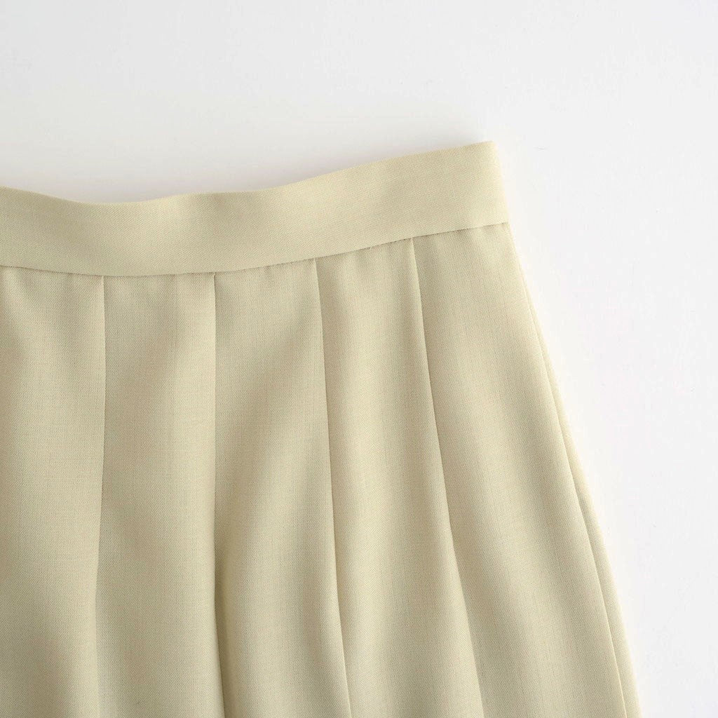 WOOL KID MOHAIR HOPSACK PLEATED SKIRT #DUSTY BEIGE [A26SS04MH]