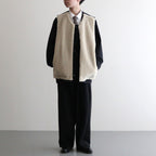 WOOL FUR REVERSIBLE VEST #BEIGE [ST.630]