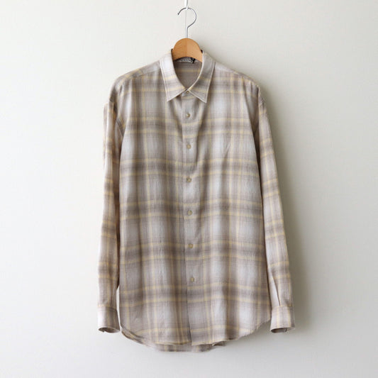 AIRY WOOL CHECK SHIRT #YELLOW GRAY CHECK [A24AS01WN]