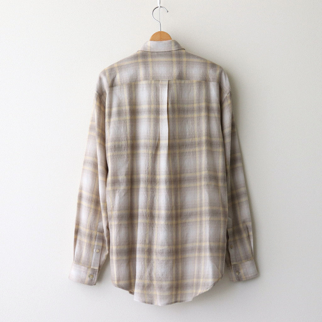 AIRY WOOL CHECK SHIRT #YELLOW GRAY CHECK [A24AS01WN]