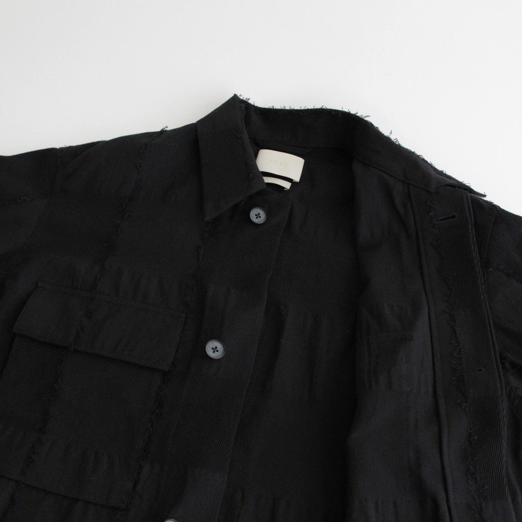 BLOCK-JACQUARD UTILITY JACKET #BLACK [YK24SS0613B]