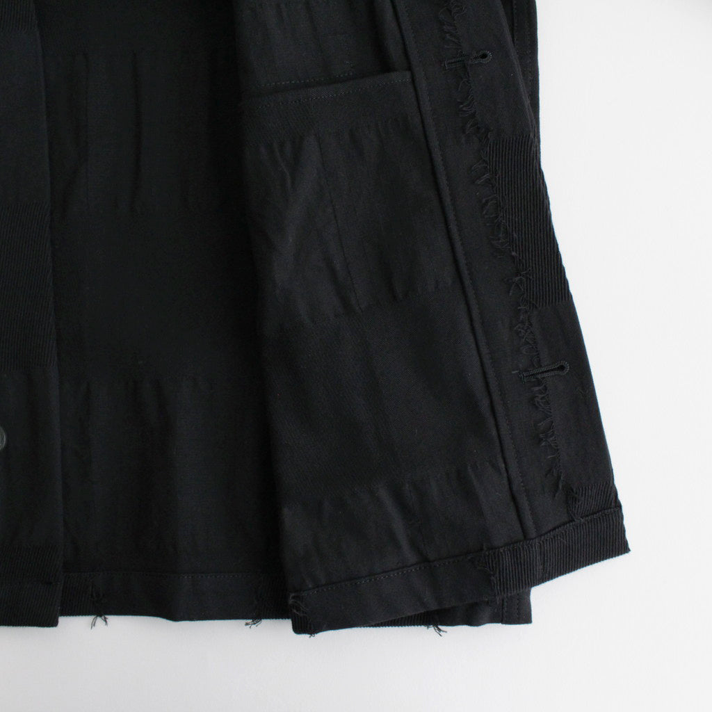 BLOCK-JACQUARD UTILITY JACKET #BLACK [YK24SS0613B]