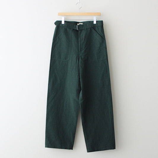 HIGH DENSITY FINX LINEN WEATHER PANTS #DARK GREEN [A24SP03LW]