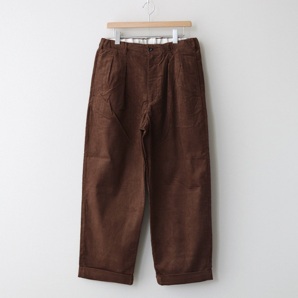 Corduroy Tuck Trousers #BROWN [TP233-40031]