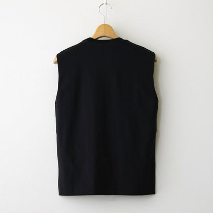 ORGANIC COTTON HIGH GAUGE JERSEY SLEEVELESS #BLACK [A24ST03RT]