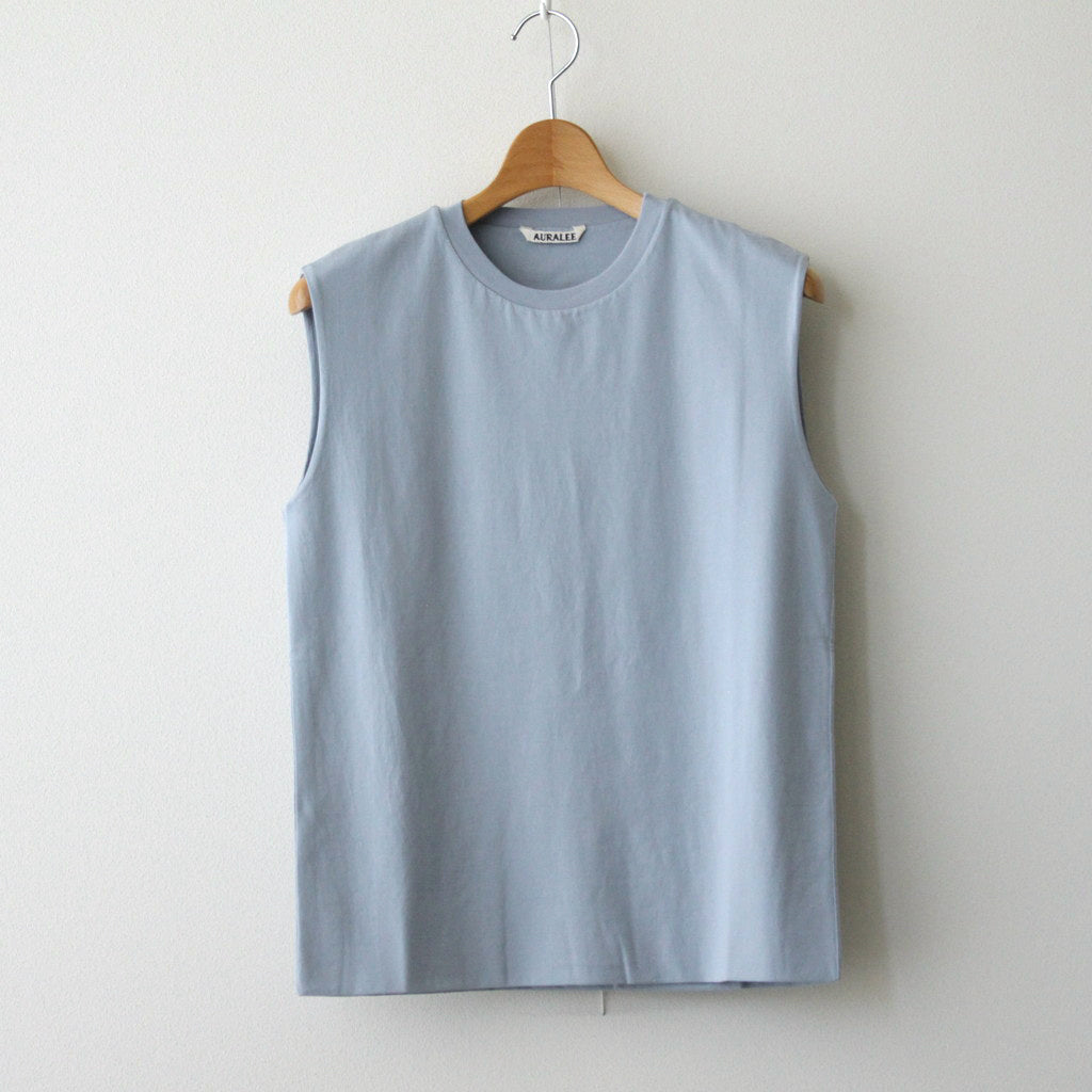 ORGANIC COTTON HIGH GAUGE JERSEY SLEEVELESS #BLUE GRAY [A24ST03RT]