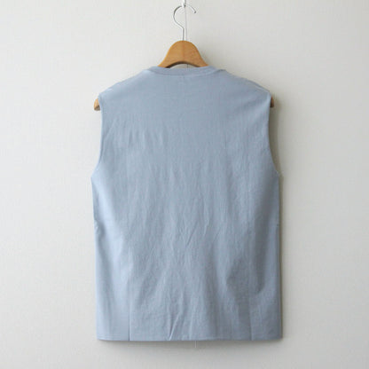 ORGANIC COTTON HIGH GAUGE JERSEY SLEEVELESS #BLUE GRAY [A24ST03RT]