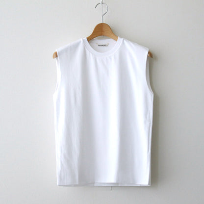 ORGANIC COTTON HIGH GAUGE JERSEY SLEEVELESS #WHITE [A24ST03RT]