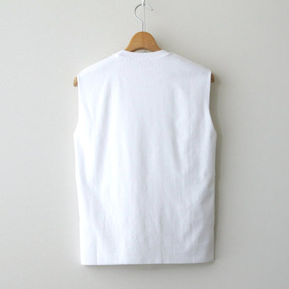 ORGANIC COTTON HIGH GAUGE JERSEY SLEEVELESS #WHITE [A24ST03RT]