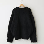 MOHAIR WOOL LOOSE KNIT LS #BLACK [ST.714]