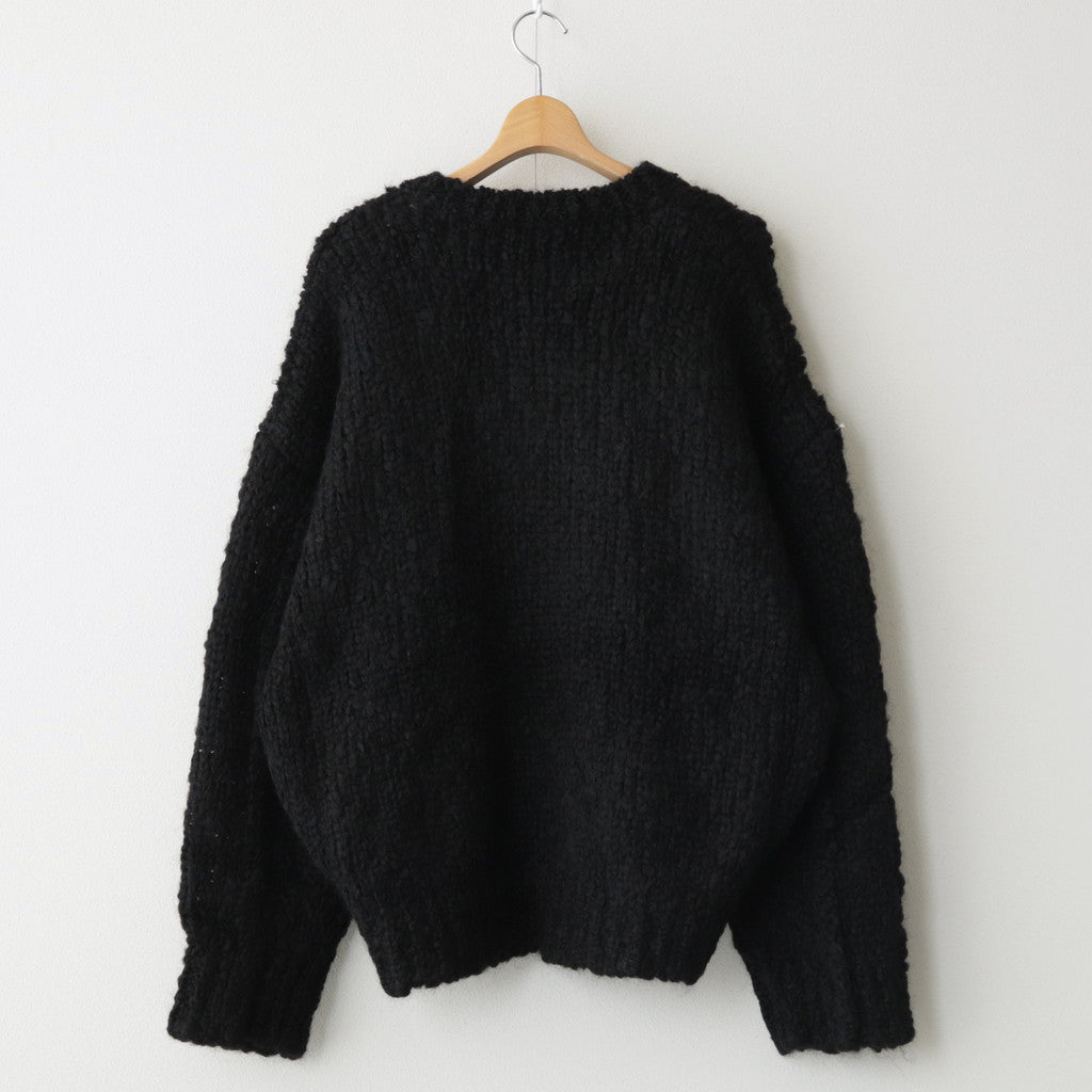 MOHAIR WOOL LOOSE KNIT LS #BLACK [ST.714]