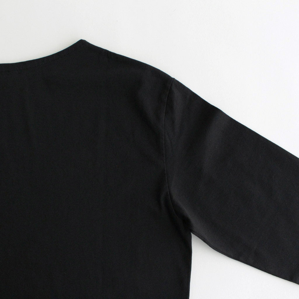 ORGANIC COTTON HIGH GAUGE JERSEY BOAT NECK L/S TEE #BLACK [A24SP01RT]